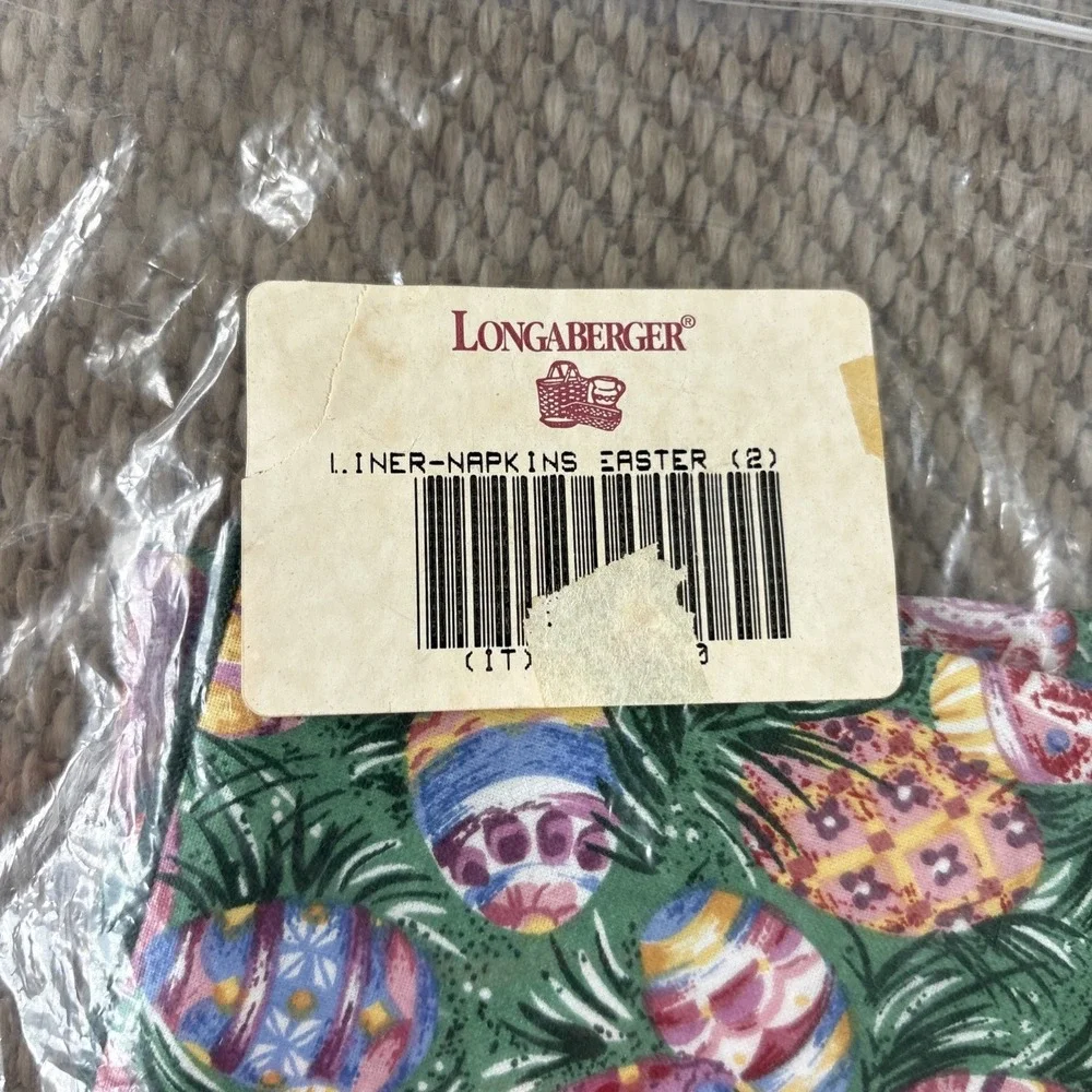 Longaberger Set Of 2 Fabric Napkins in Easter Egg Pattern